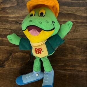 Dig Em 8” Frog Plush Kellogg Company 1997 Dig Em Frog Stuffed Animal Toy